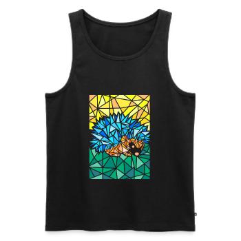 Igel Polygon Abstrakte Kunst - Männer Premium Bio Tank Top - Schwarz - Vorne - AI Model Male 178 light (178cm)