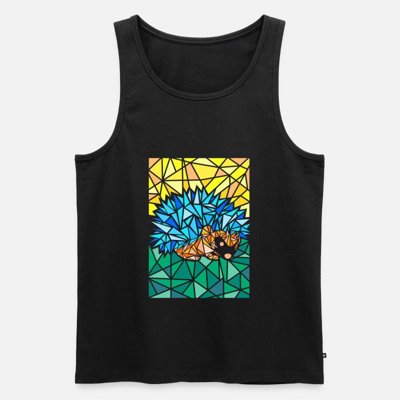 Igel Polygon Abstrakte Kunst - Männer Premium Bio Tank Top - Schwarz