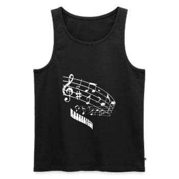 Partition de piano cadeau clé de piano à queue - Débardeur bio Premium Homme - noir - Devant - Michal (187cm)