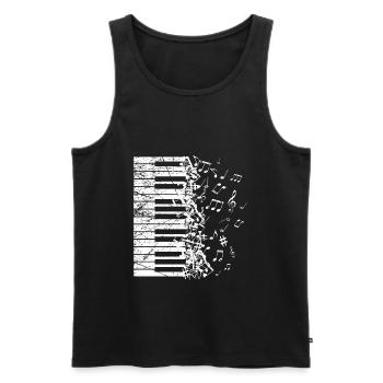 Piano art clavier artiste musique instrument - Débardeur bio Premium Homme - noir - Devant - Michal (187cm)