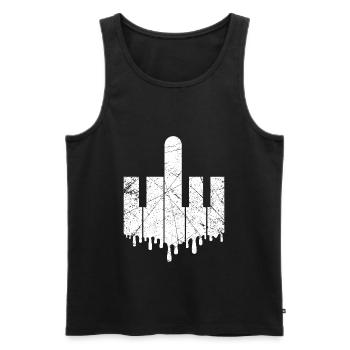 Piano Pianist Joke Funny Gift - Men's Premium Organic Tank Top - black - Front - Michal (187cm)