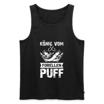 Angel König vom Forellenpuff Forellensee Geschenk - Männer Premium Bio Tank Top - Schwarz - Vorne - AI Model Male 178 light (178cm)