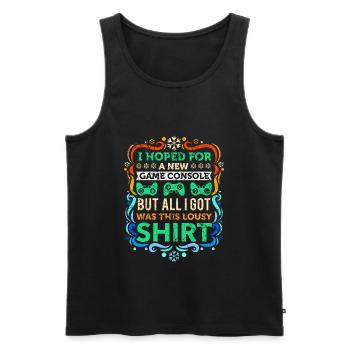 Irony Ugly Christmas Gamer Gaming Gift - Men's Premium Organic Tank Top - black - Front - AI Model Male 178 light (178cm)