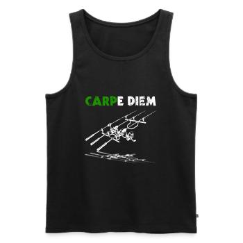 Carpe Diem Karpfen Angeln Karpfenangler Geschenk - Männer Premium Bio Tank Top - Schwarz - Vorne - AI Model Male 178 light (178cm)