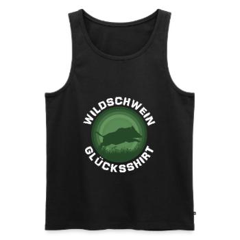 Jäger Geschenkidee Wildschwein Jagd Glücksshirt - Männer Premium Bio Tank Top - Schwarz - Vorne - Michal (187cm)