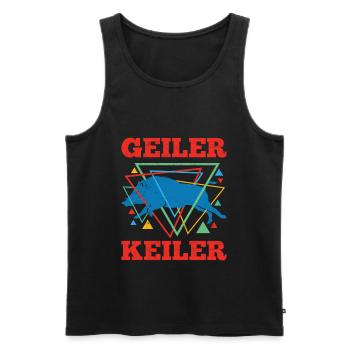 Geometrische Jagd Spruch Jäger Geschenk Rotwild - Männer Premium Bio Tank Top - Schwarz - Vorne - Michal (187cm)