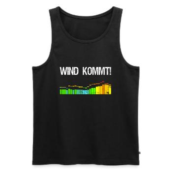 Wind kommt Kiter Surfer Spruch Kitesurfer Geschenk - Männer Premium Bio Tank Top - Schwarz - Vorne - Michal (187cm)