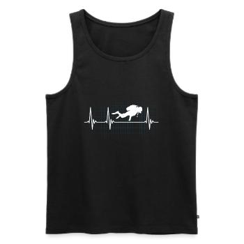 Cadeau de pouls de rythme cardiaque de plongeur - Débardeur bio Premium Homme - noir - Devant - Michal (187cm)