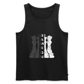 Chess saying chess player chess piece checkmate - Men's Premium Organic Tank Top - black - Front - AI Model Male 178 light (178cm)
