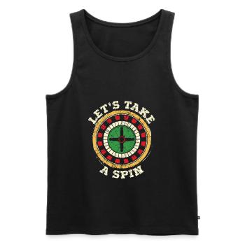 Lets take spin croupier roulette casino gift - Men's Premium Organic Tank Top - black - Front - AI Model Male 178 light (178cm)