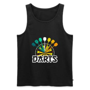 Retro dart dart player design dart gift - Men's Premium Organic Tank Top - black - Front - AI Model Male 178 light (178cm)