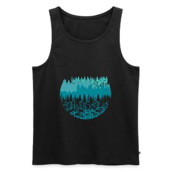 Wald Bäume Natur Wandern Wanderurlaub Geschenk - Männer Premium Bio Tank Top - Schwarz - Vorne - AI Model Male 178 light (178cm)