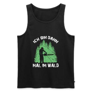Ich bin dann mal im Wald Fichte Tanne Kettensägen - Männer Premium Bio Tank Top - Schwarz - Vorne - AI Model Male 178 light (178cm)