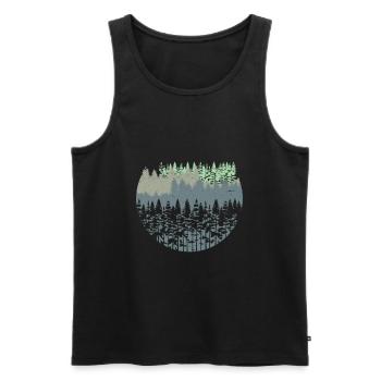 Arbres de la forêt naturelle - Débardeur bio Premium Homme - noir - Devant - AI Model Male 178 light (178cm)