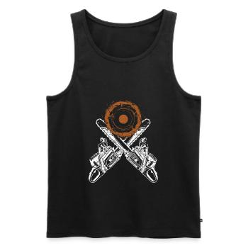 Lumberjack gardening logger - Men's Premium Organic Tank Top - black - Front - AI Model Male 178 light (178cm)