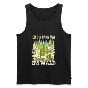 Ich bin dann mal im Wald Wildtier Jagd Geschenk - Männer Premium Bio Tank Top - Schwarz - Vorne - Michal (187cm)