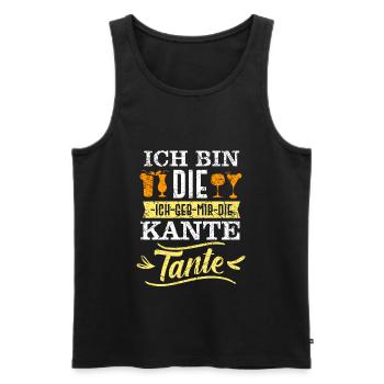 Ich geb mir die Kante Tante Alkohol Spruch - Männer Premium Bio Tank Top - Schwarz - Vorne - AI Model Male 178 light (178cm)