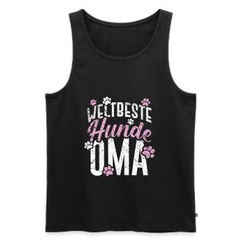 Oma Geschenk Spruch Weltbeste Hunde Oma - Männer Premium Bio Tank Top - Schwarz - Vorne - Michal (187cm)