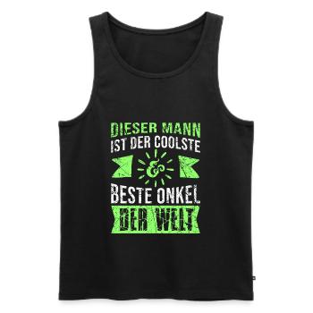Onkel bester Mann Spruch bester Onkel Geschenk - Männer Premium Bio Tank Top - Schwarz - Vorne - Michal (187cm)