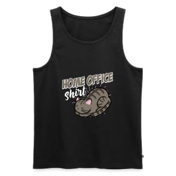 Home office shirt with cat kitten kitten - Men's Premium Organic Tank Top - black - Front - Michal (187cm)