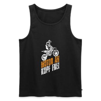 Dirt bike motocross saying engine to head free - Men's Premium Organic Tank Top - black - Front - Michal (187cm)