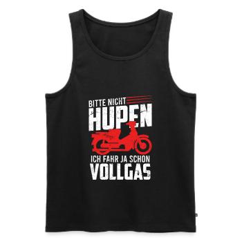 Bitte nicht hupen fahr schon Vollgas Moped Spruch - Männer Premium Bio Tank Top - Schwarz - Vorne - Michal (187cm)