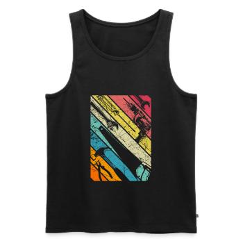 Artisans outil vintage design cadeau rétro - Débardeur bio Premium Homme - noir - Devant - Michal (187cm)