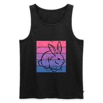 Kaninchen Frauen Geschenk Retro Hase Haustier - Männer Premium Bio Tank Top - Schwarz - Vorne - Michal (187cm)