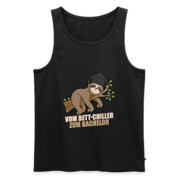 Bett-Chiller zum Bachelor 2021 Abschluss Spruch - Männer Premium Bio Tank Top - Schwarz - Vorne - Michal (187cm)