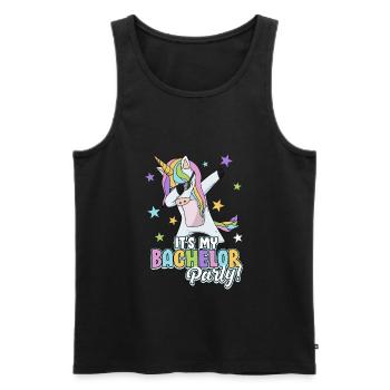 Bachelor Graduation Party 2021 Unicorn Gift - Men's Premium Organic Tank Top - black - Front - AI Model Male 178 light (178cm)