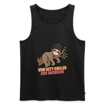 Bachelor Abschluss Geschenk Faultier Faul - Männer Premium Bio Tank Top - Schwarz - Vorne - Michal (187cm)