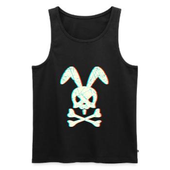 Tête de mort Lapin Lapin gangster signe squelette - Débardeur bio Premium Homme - noir - Devant - Michal (187cm)