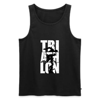 Triathlon inscription endurance sportif nageur - Débardeur bio Premium Homme - noir - Devant - Michal (187cm)
