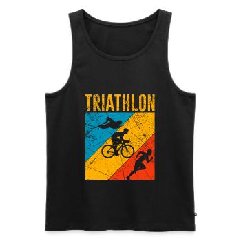 Vintage Triathlon Triathlètes cadeaux endurance - Débardeur bio Premium Homme - noir - Devant - Michal (187cm)