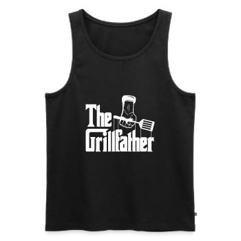 The Grillfather Dad Dad Grill Saying Gift - Men's Premium Organic Tank Top - black - Front - Michal (187cm)