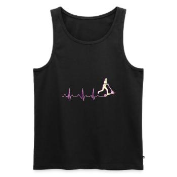 Scooter Roller Tretroller Herzschlag Herzlinie - Männer Premium Bio Tank Top - Schwarz - Vorne - AI Model Male 178 light (178cm)