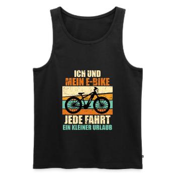 E-Bike Geschenk Spruch Vintage Fahrrad Witz Rente - Männer Premium Bio Tank Top - Schwarz - Vorne - Michal (187cm)