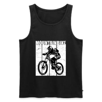 Mountainbike Fahrrad Radsport MTB Retro Vintage - Männer Premium Bio Tank Top - Schwarz - Vorne - Michal (187cm)