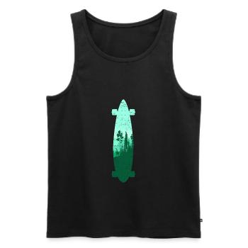 Longboard Longboarder Skateboard Skate Sihouette - Männer Premium Bio Tank Top - Schwarz - Vorne - AI Model Male 178 light (178cm)