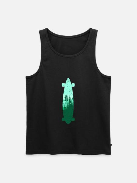 Longboard Longboarder Skateboard Skate Sihouette - Männer Premium Bio Tank Top - Schwarz