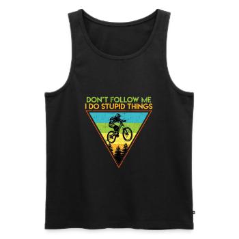Downhill MTB Mountain Bike Cyclist Cyclist - Men's Premium Organic Tank Top - black - Front - Michal (187cm)