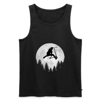 Scooter Geschenk Vollmond Hintergrund Mond Skater - Männer Premium Bio Tank Top - Schwarz - Vorne - AI Model Male 178 light (178cm)