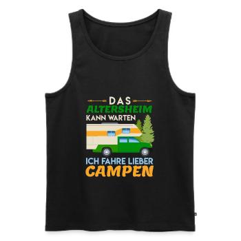 Ich fahre Campen Camper Geschenk Wohnmobil Reise - Männer Premium Bio Tank Top - Schwarz - Vorne - AI Model Male 178 light (178cm)
