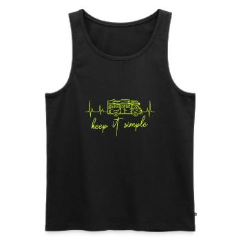 Motorhome Motorhome Heartbeat Heart Line - Men's Premium Organic Tank Top - black - Front - AI Model Male 178 light (178cm)