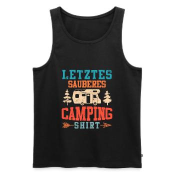 Wohnmobil Spruch Letztes sauberes Camping Shirt - Männer Premium Bio Tank Top - Schwarz - Vorne - Michal (187cm)
