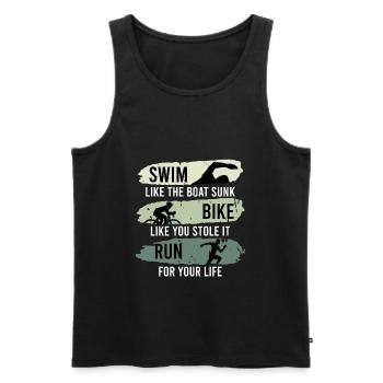 Funny Saying Triathletes Triathlon Gift - Men's Premium Organic Tank Top - black - Front - AI Model Male 178 light (178cm)