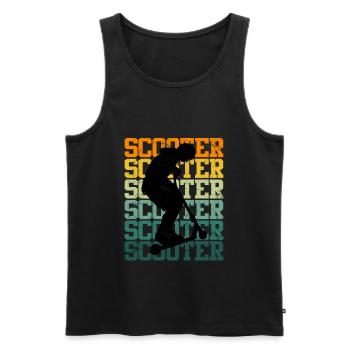 Scooter Geschenk Vintage Roller Skater Skatepark - Männer Premium Bio Tank Top - Schwarz - Vorne - AI Model Male 178 light (178cm)