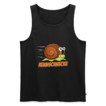 Marathon Halbmarathon Geschenk Rennschnecke - Männer Premium Bio Tank Top - Schwarz - Vorne - Michal (187cm)