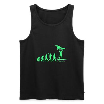 Wing Foil Evolution Affe Mensch Foiler Entwicklung - Männer Premium Bio Tank Top - Schwarz - Vorne - AI Model Male 178 light (178cm)
