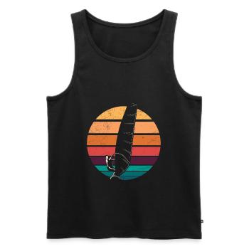 Windsurfer cadeau Windsurf Retro Vintage - Débardeur bio Premium Homme - noir - Devant - AI Model Male 178 light (178cm)